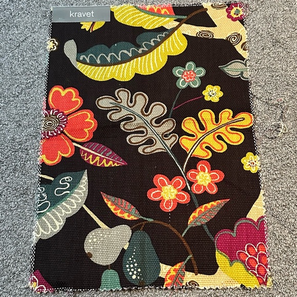 Kravet Other - Kravet Fabric Sample Remnant Audaz 823 Cotton Whimsical Chartreuse Garden Spring